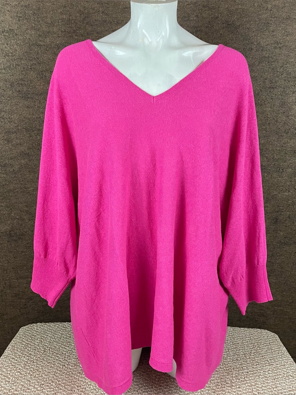 J. Jill Sweater 3X Pink Linen Blend Pullover 3/4 Sleeve Lightweight C18